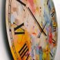 Blue And Yellow Color Whirls Wall Clock