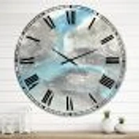 Watercolor Minimal Blue Tones Wall Clock