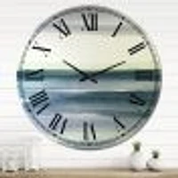 Mint Indigo Dawn I Metal Wall Clock