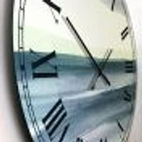 Mint Indigo Dawn I Metal Wall Clock