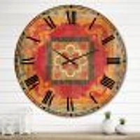 Moroccan Orange Tiles Collage Wall Clock