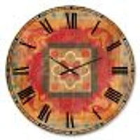 Moroccan Orange Tiles Collage Wall Clock