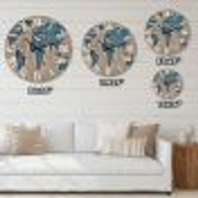 Ancient Map of The World I Oversized Wall Clock