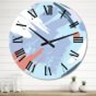 Strokes Pastel Colors Oversized Wall Clock