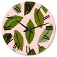 Abstract Floral Elements On Pink I Wall Clock