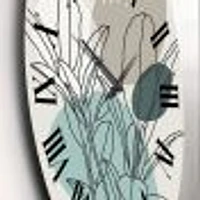 Green Botanical Branch With Leaves Oversized Wall Clock