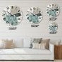 Green Botanical Branch With Leaves Oversized Wall Clock