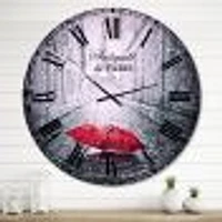 Eiffel View from Paris Street Wall Clock