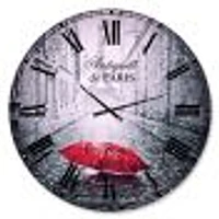 Eiffel View from Paris Street Wall Clock