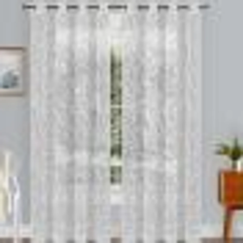 Dalilah Semi-Sheer Embroidered Grommet Curtain