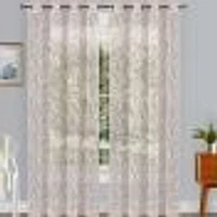 Dalilah Semi-Sheer Embroidered Grommet Curtain