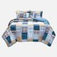 Faux Patchwork Plaid Quilt Set