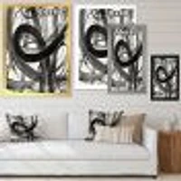 Black and White Minimalistic Painting  Wall Art