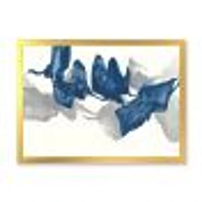 Gouache Sapphire on Gray  Canvas Wall Art