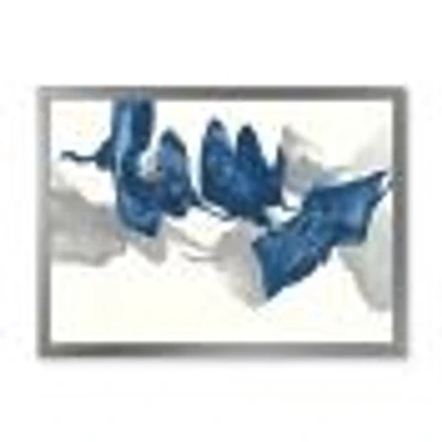 Gouache Sapphire on Gray  Canvas Wall Art