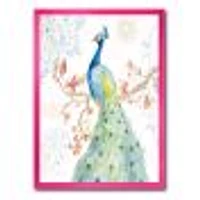 peacocks Watercolor II  Wall Art