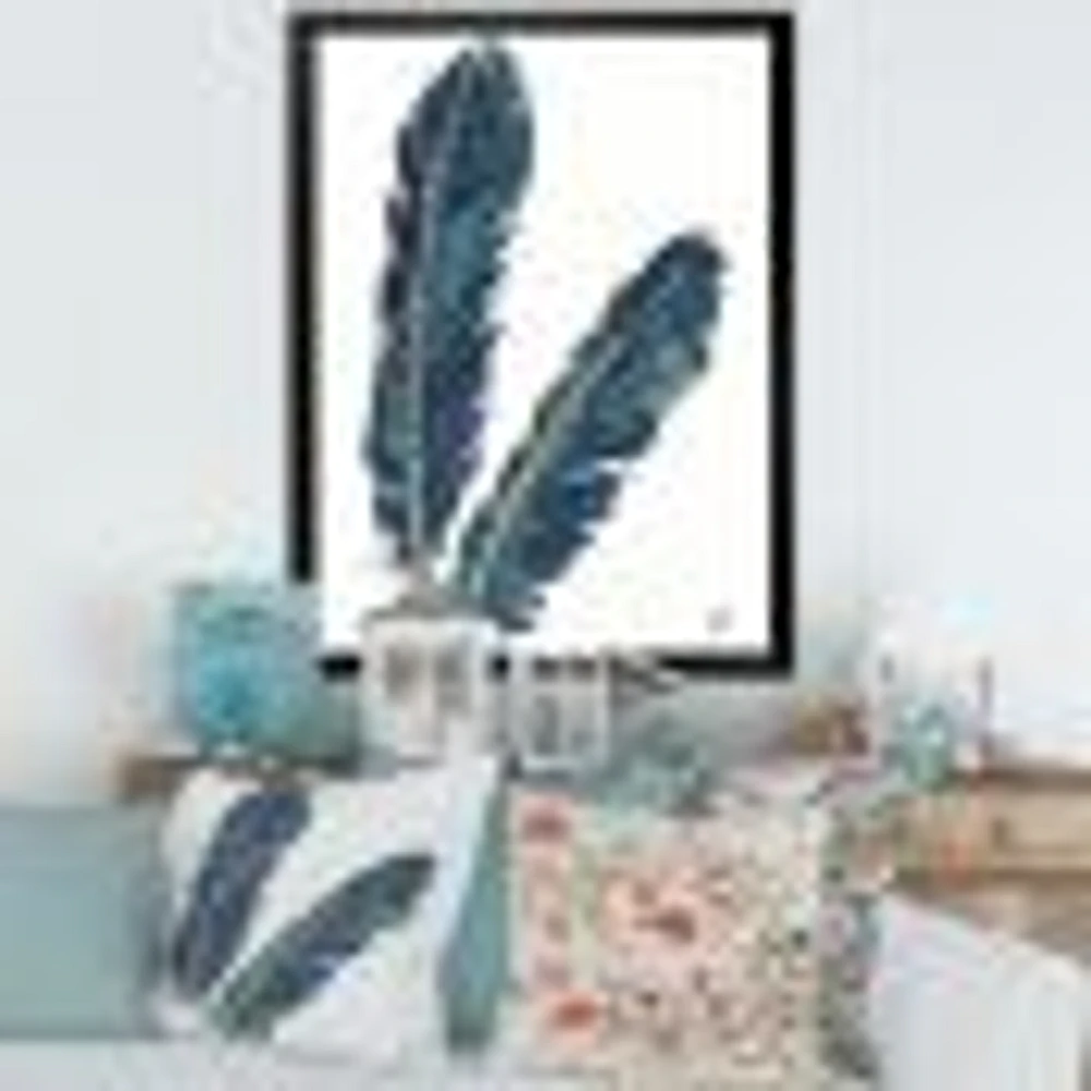 Toile « Gold Indigo Feathers IV »