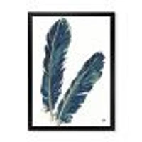 Gold Indigo Feathers IV  Wall Art