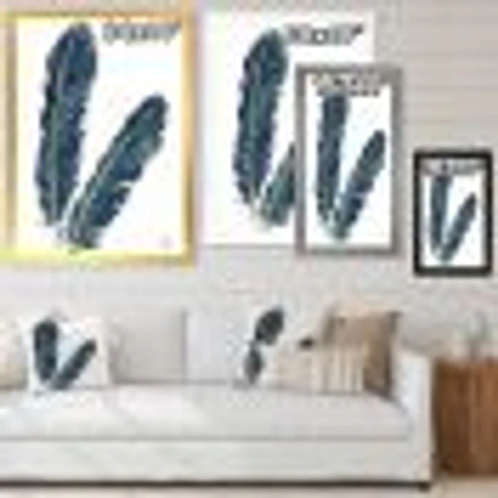 Gold Indigo Feathers IV  Wall Art