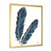 Gold Indigo Feathers IV  Wall Art