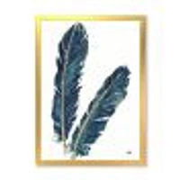 Gold Indigo Feathers IV  Wall Art