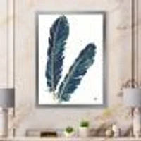 Gold Indigo Feathers IV  Wall Art