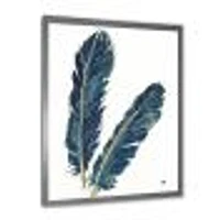 Gold Indigo Feathers IV  Wall Art