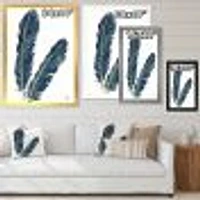 Gold Indigo Feathers IV  Wall Art