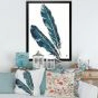 Gold Indigo Feathers III  Wall Art