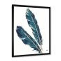 Gold Indigo Feathers III  Wall Art