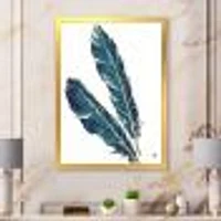 Gold Indigo Feathers III  Wall Art