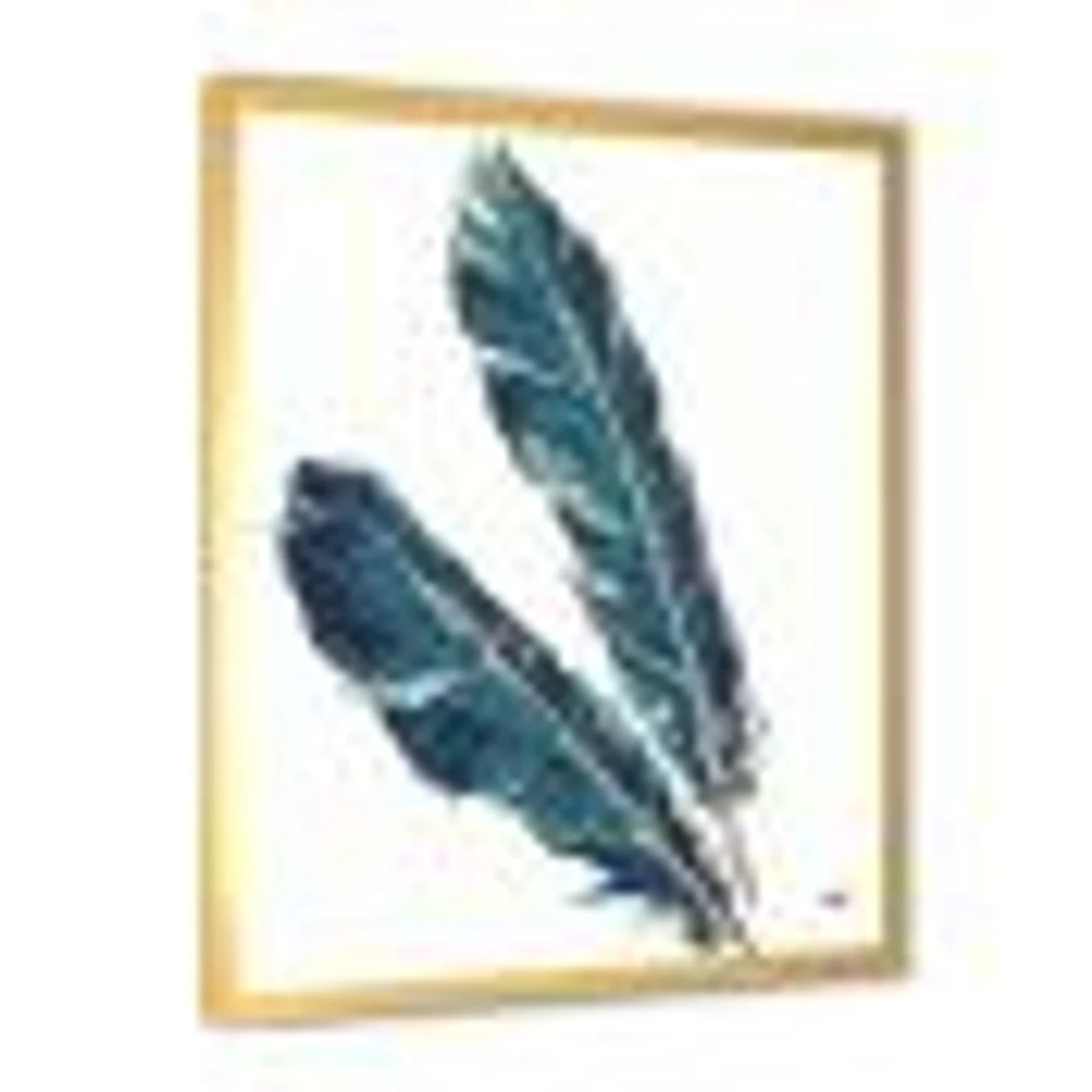 Toile « Gold Indigo Feathers III »