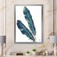 Gold Indigo Feathers III  Wall Art