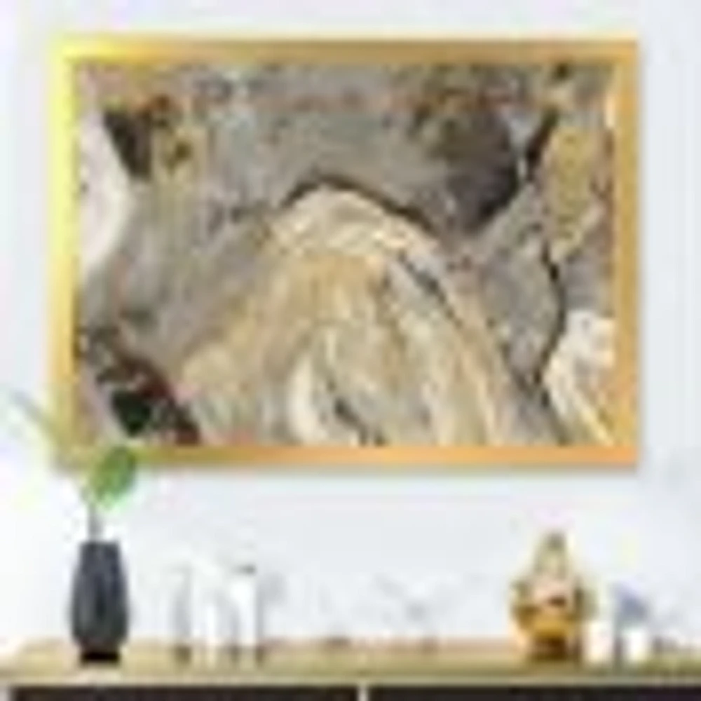 Painted Gold Stone  Canvas Art