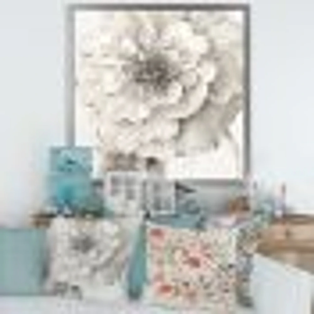 Indigold Grey Peonies I  Canvas Wall Art