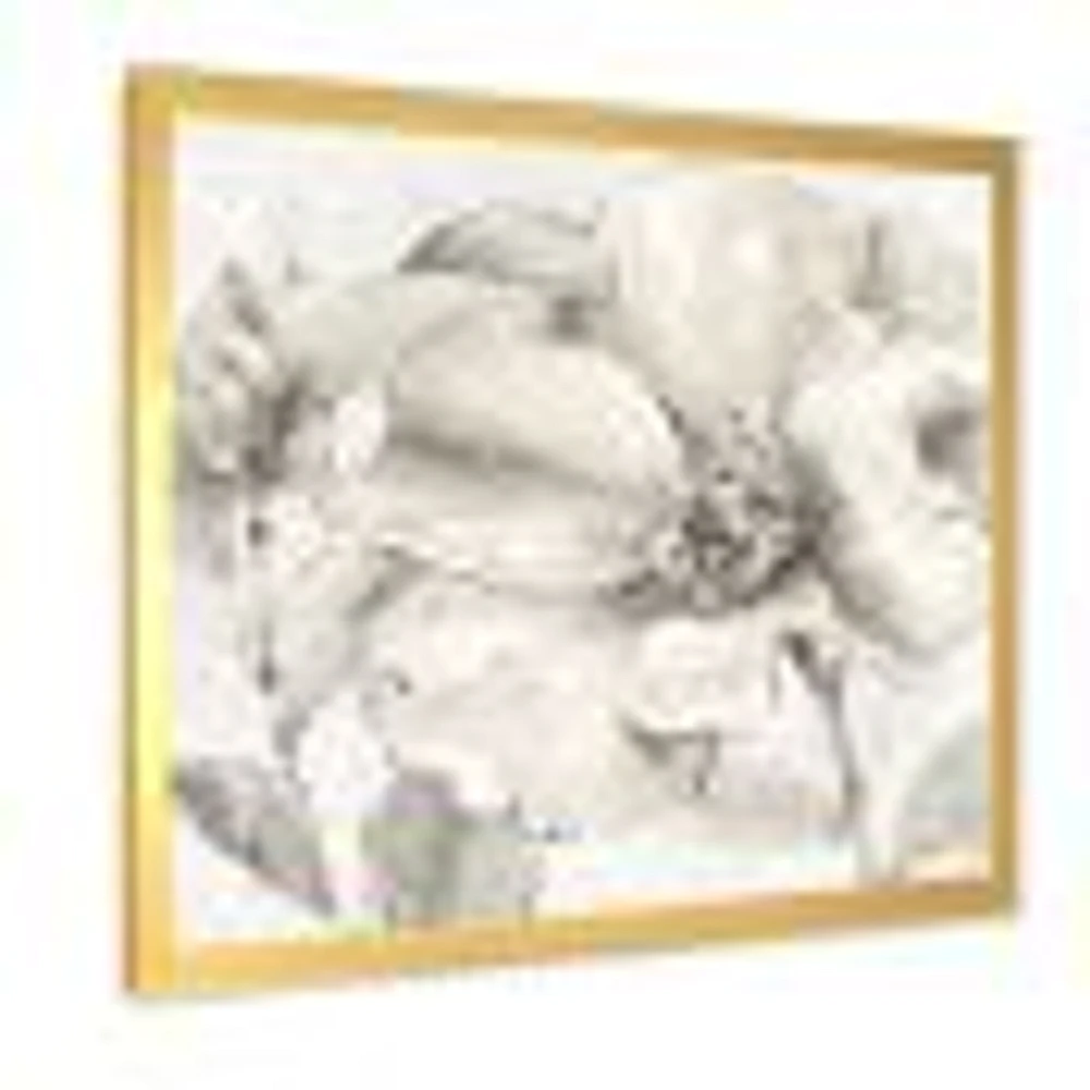 Indigold Grey Peonies IV  Canvas Art