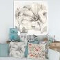 Toile « Indigold Grey Peonies IV »