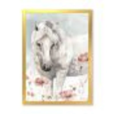 Watercolors Pink Wild Horses I  Wall Art