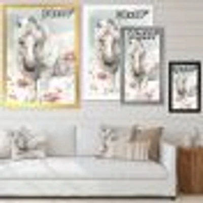 Toile « Watercolors Pink Wild Horses I »