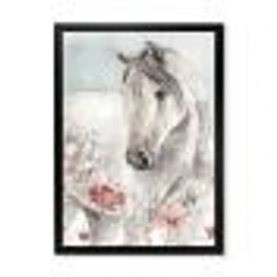 Watercolors Pink Wild Horses II  Wall Art