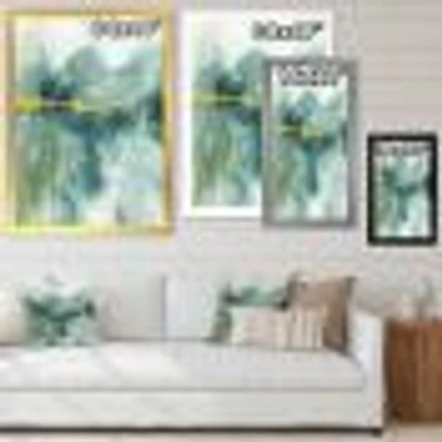 Blue Watercolor Impression with Gold  Wall Art