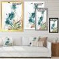 Wild Blue Abstract Farmhouse Flowers Wall Art