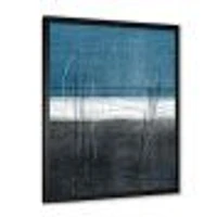 Toile « Teal Meets Grey Abstract Art »