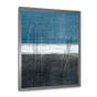 Toile « Teal Meets Grey Abstract Art »