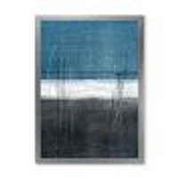 Toile « Teal Meets Grey Abstract Art »