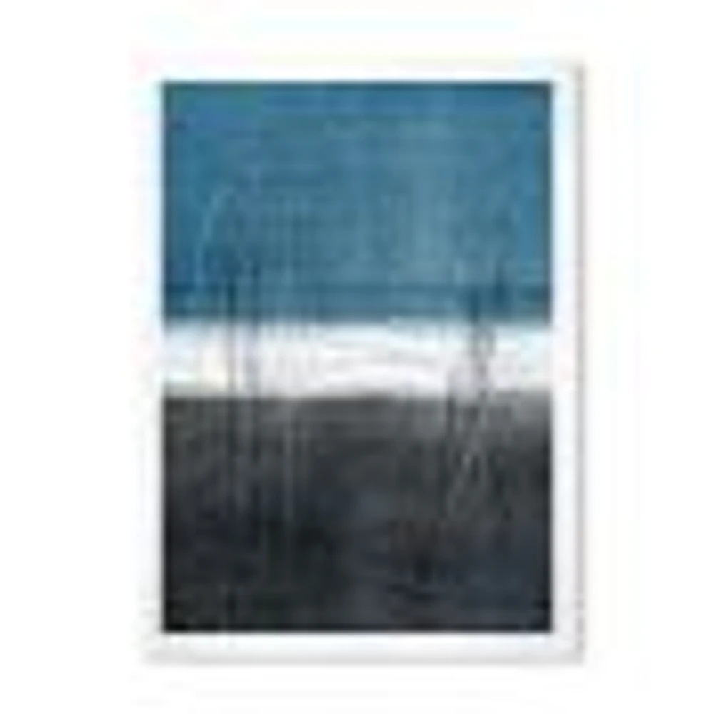 Toile « Teal Meets Grey Abstract Art »