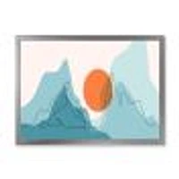 Toile « Red Moon Over Abstract Blue Mountains I