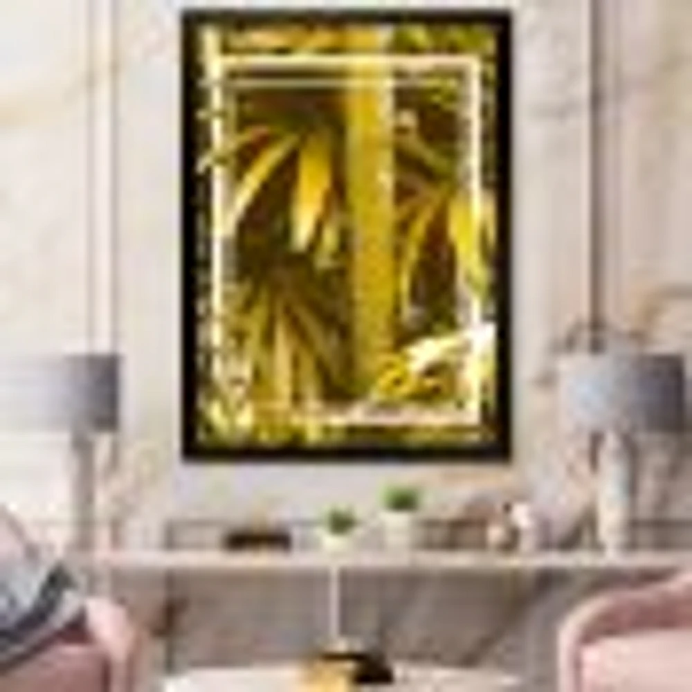 Yellow Bamboo and Tropical Leaves  Wall Art