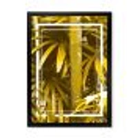 Yellow Bamboo and Tropical Leaves  Wall Art