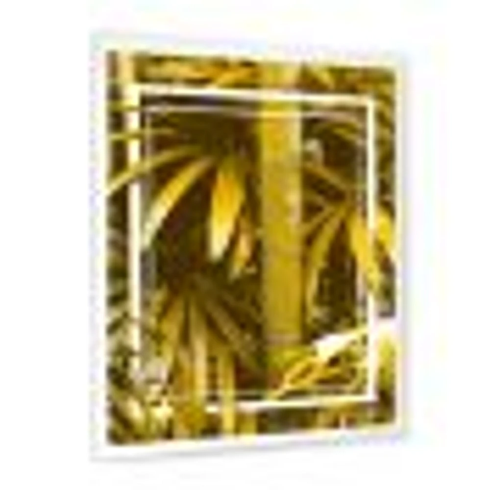 Yellow Bamboo and Tropical Leaves  Wall Art